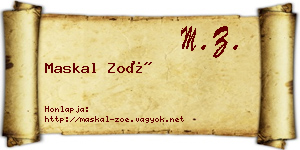 Maskal Zoé névjegykártya